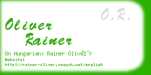 oliver rainer business card